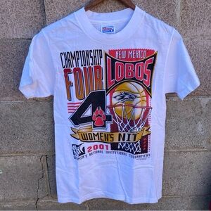Vintage New Mexico Lobos Shirt Womens Small White College Basketball 2001